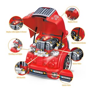 اسباب بازی موتور خودرو Motor Car Engine مدل کاپوت ماشین آتش نشانی Repair Fire Fighter Set _اسباب بازی ماشین
